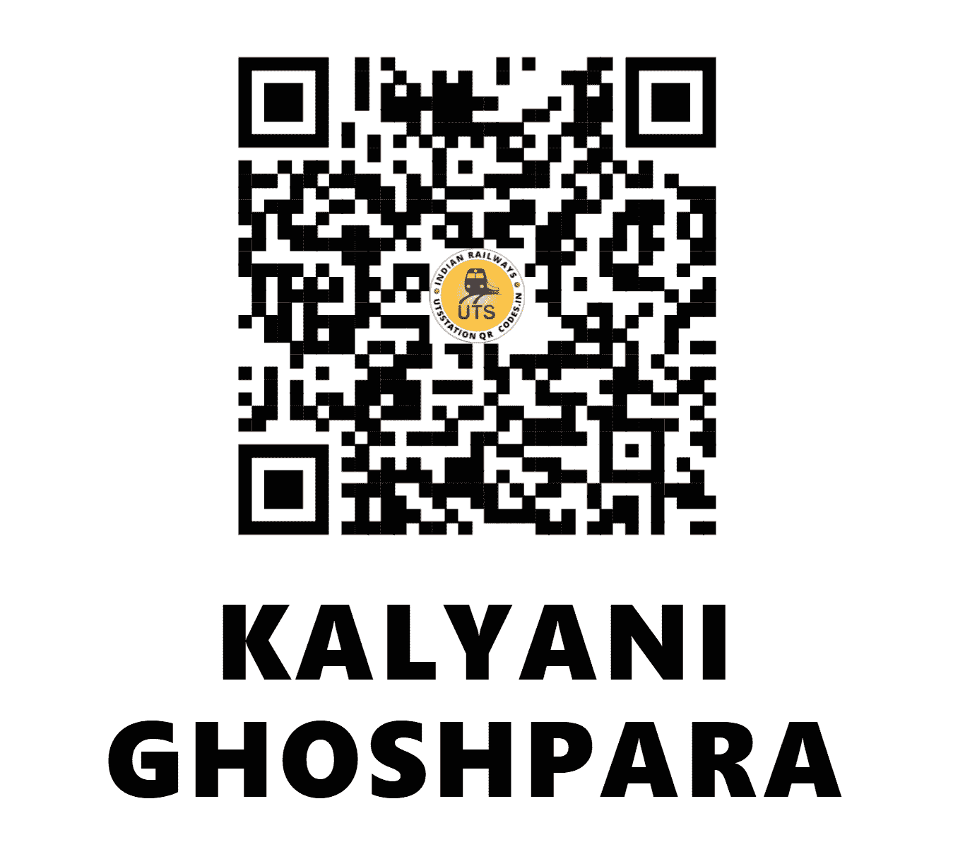 UTS QR Code for KALYANI GHOSHPARA - KLYG - ER (WEST BENGAL)